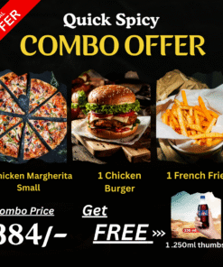 1 Chicken Margherita Small,1 Chicken Burger,1 French Fries