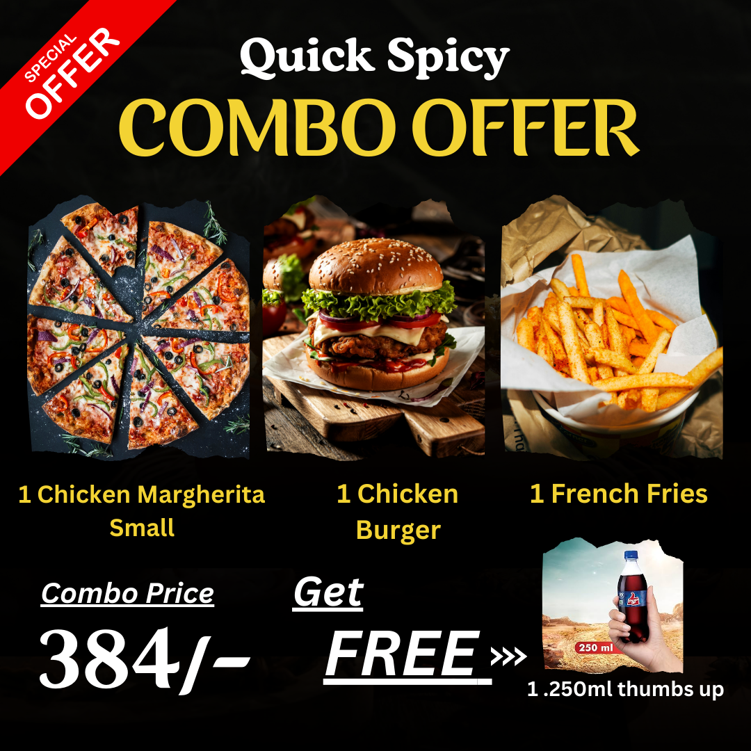 1 Chicken Margherita Small,1 Chicken Burger,1 French Fries